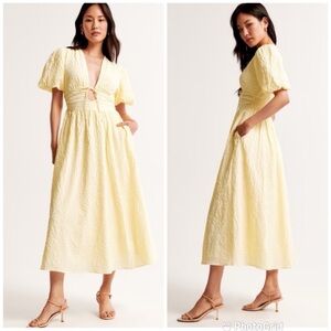 Abercrombie & Fitch Yellow Midi Dress